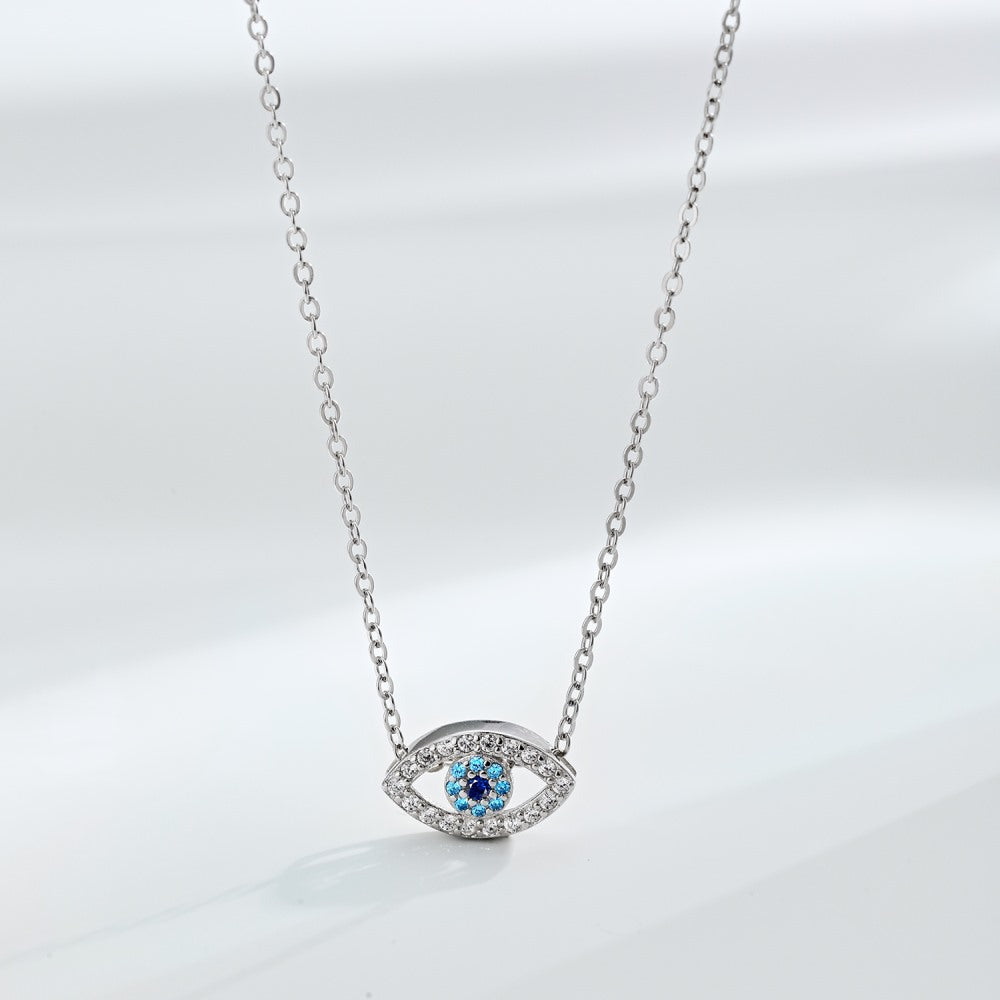 Fashion personality zircon devil eye pendant necklace