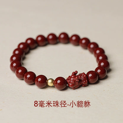 Fashionable New Chinese Style Cinnabar Purple Gold Pixiu Bracelet