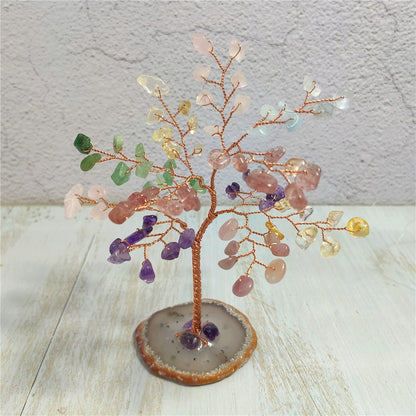 Natural crystal fortune tree decorative ornaments