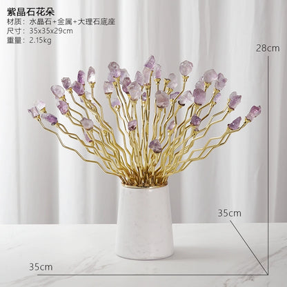 Amethyst abstract flower decoration ornaments