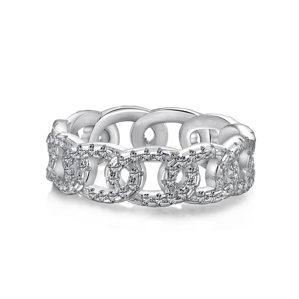 Fashionable and high-end sparkling diamond full diamond ring