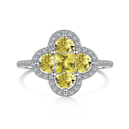 Classic noble shining ice flower cut high carbon diamond zircon ring