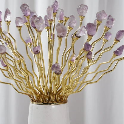 Amethyst abstract flower decoration ornaments