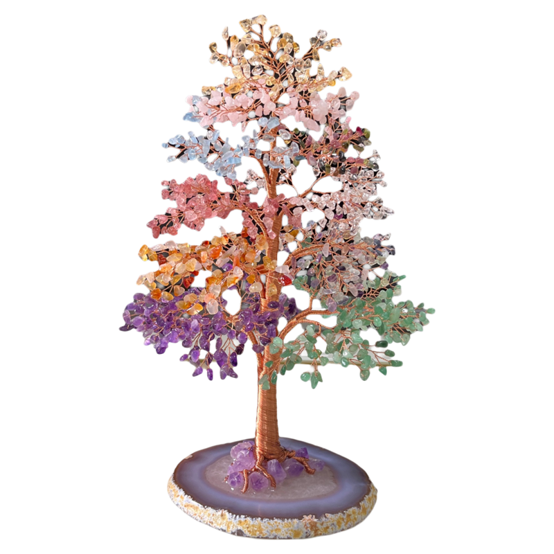 Natural colorful crystal fortune tree decoration ornaments