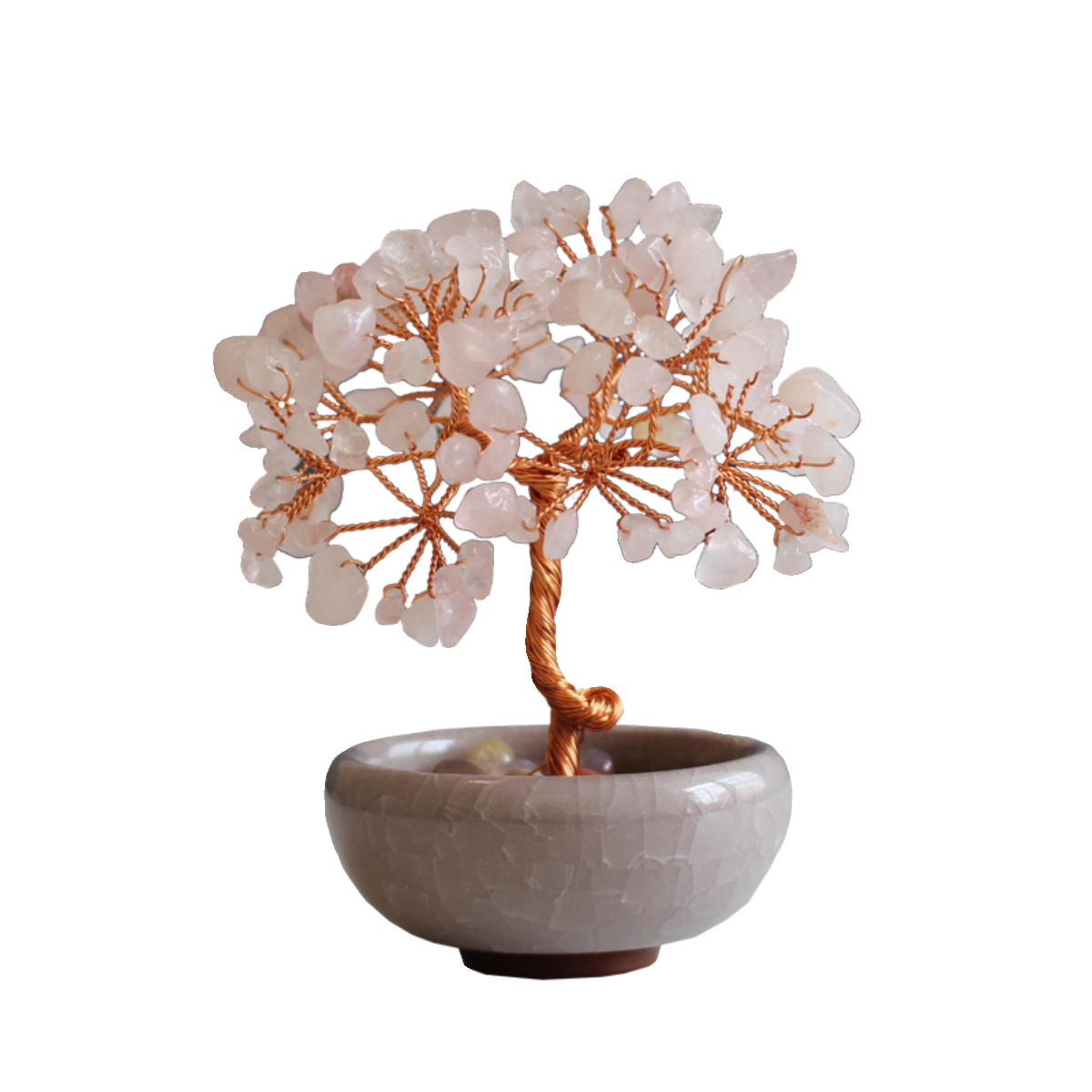 Natural pink crystal peach tree ornaments