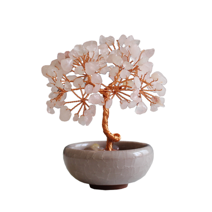 Natural pink crystal peach tree ornaments