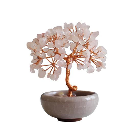 Natural pink crystal peach tree ornaments