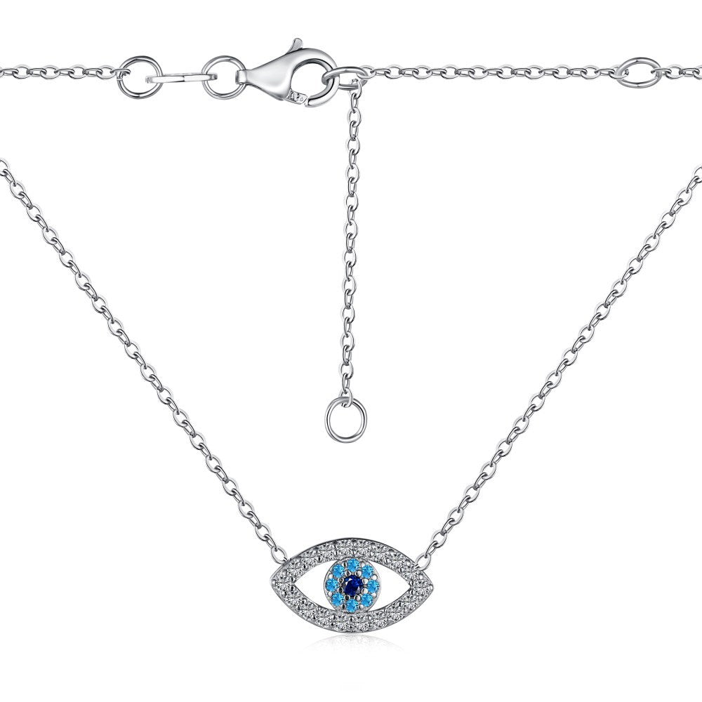 Fashion personality zircon devil eye pendant necklace