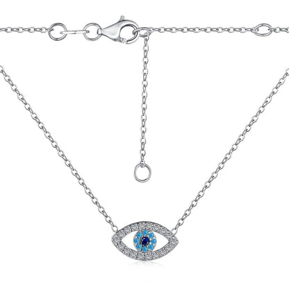 Fashion personality zircon devil eye pendant necklace