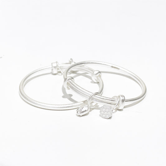 Chinese traditional lotus bud sterling silver bracelet