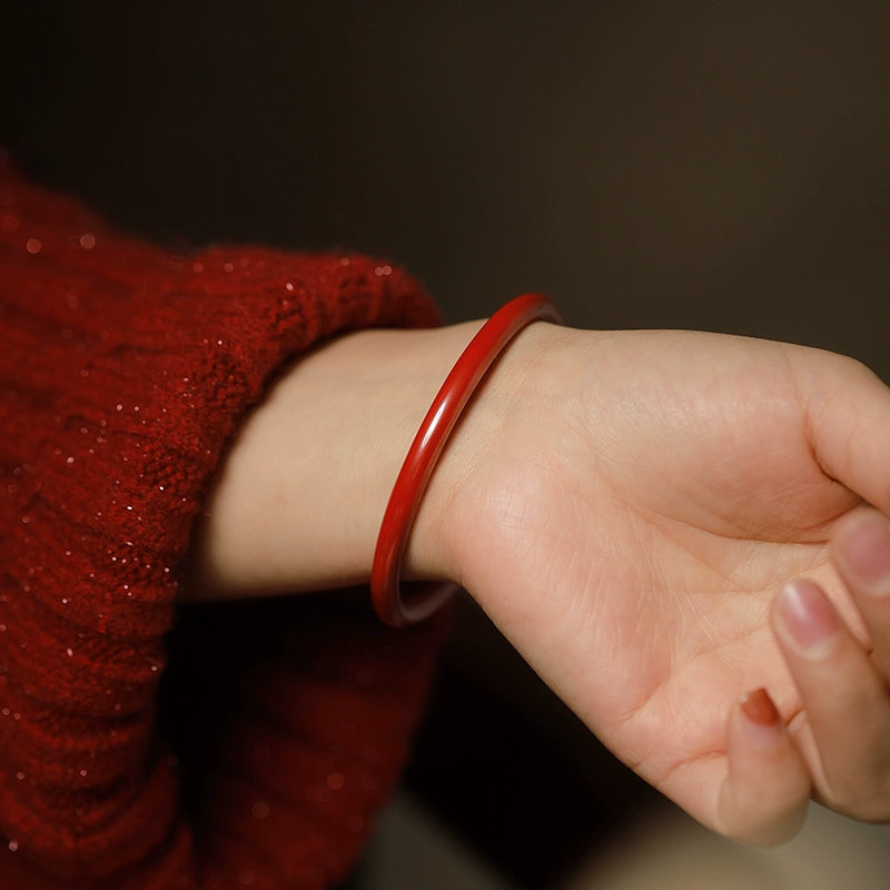 New Chinese style cinnabar purple gold sand emperor bracelet for women