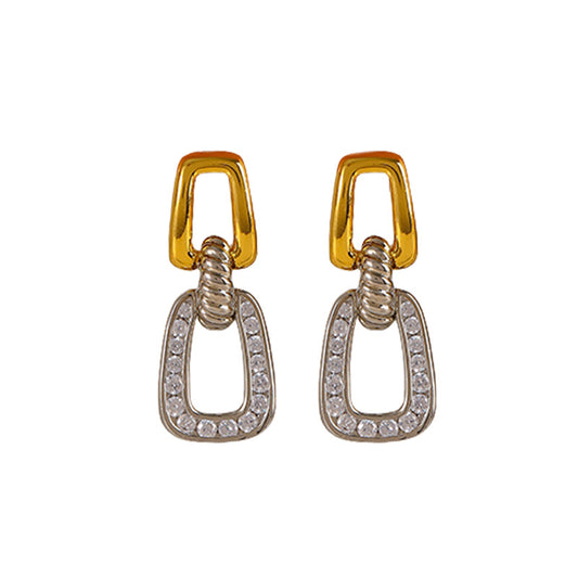 104-High-end, simple and personalized retro zircon earrings