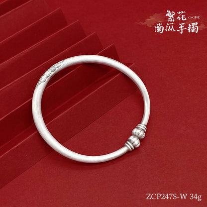 Chinese style apricot leaf sterling silver bracelet