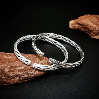 Hand Woven Solid Sterling Silver Bracelet