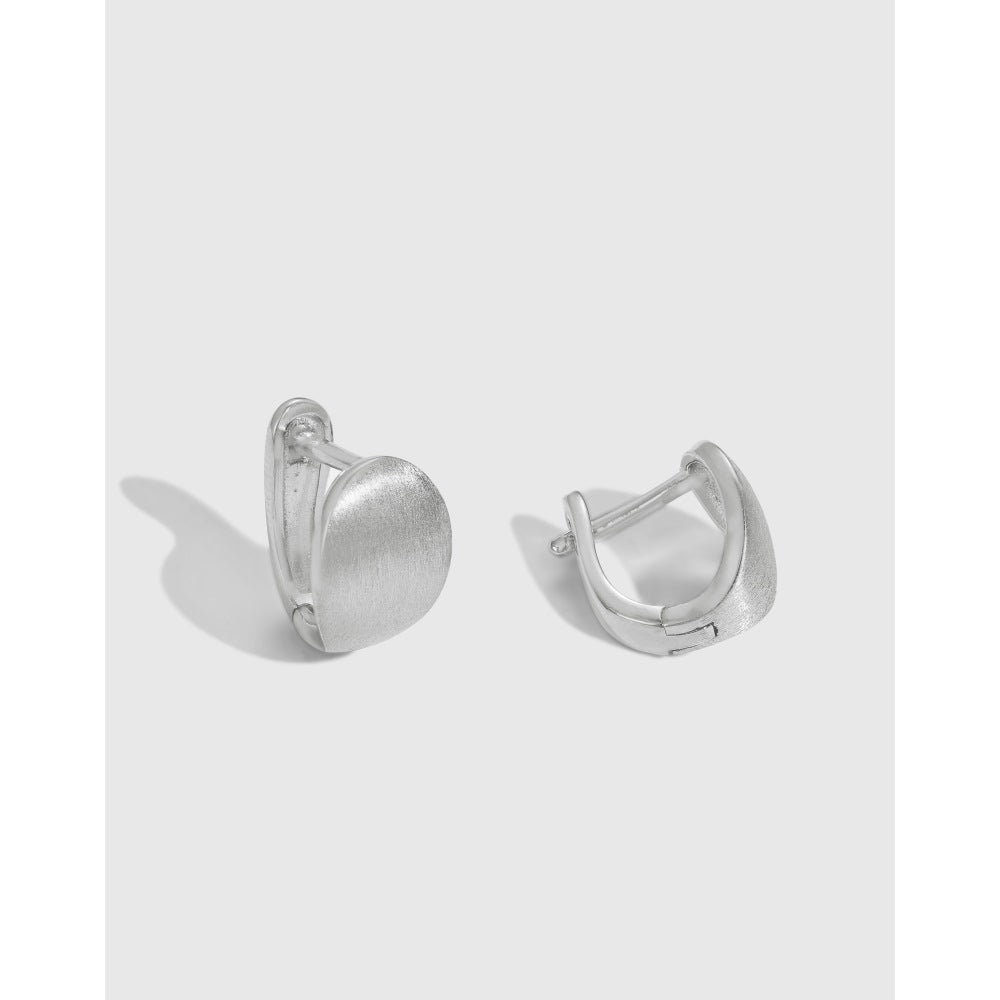 High-end semi-arc U-shaped brushed earrings