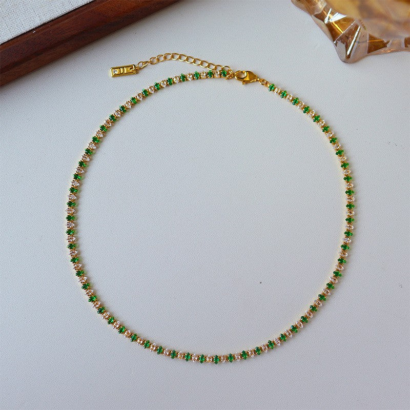 118-Simple retro personality colorful zircon bracelet