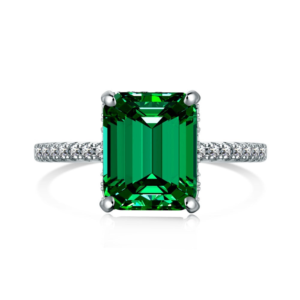 142-Retro high-end zircon emerald ring