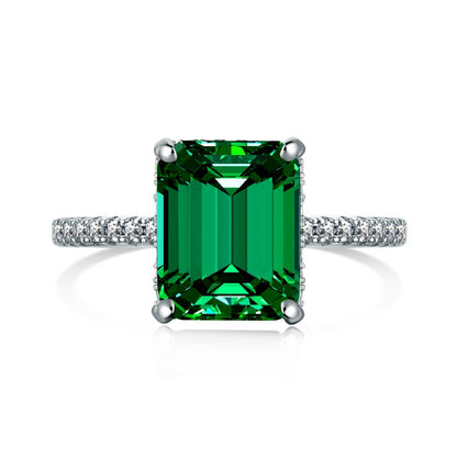 142-Retro high-end zircon emerald ring