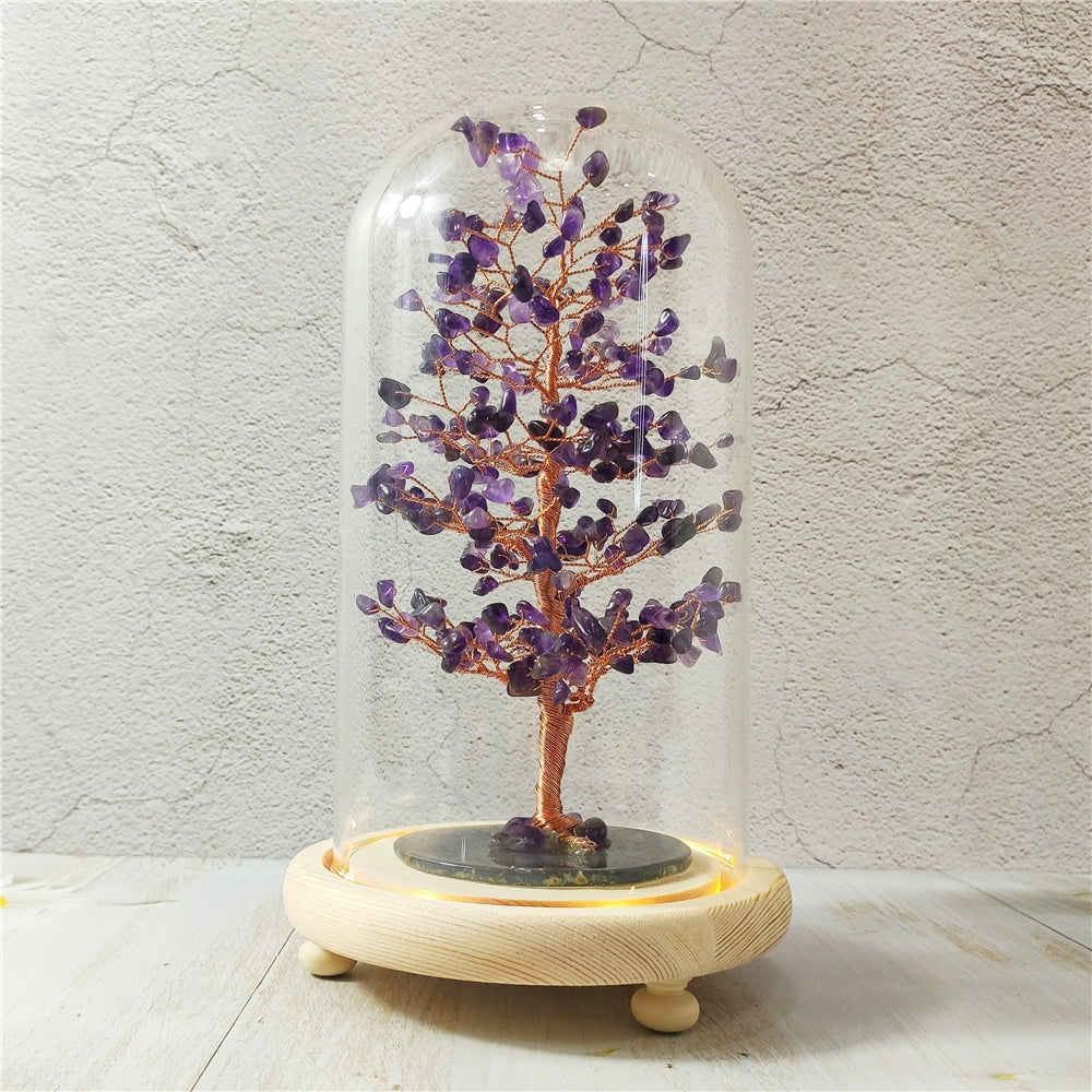 Crystal tree glass cover ornaments to attract love and wealth