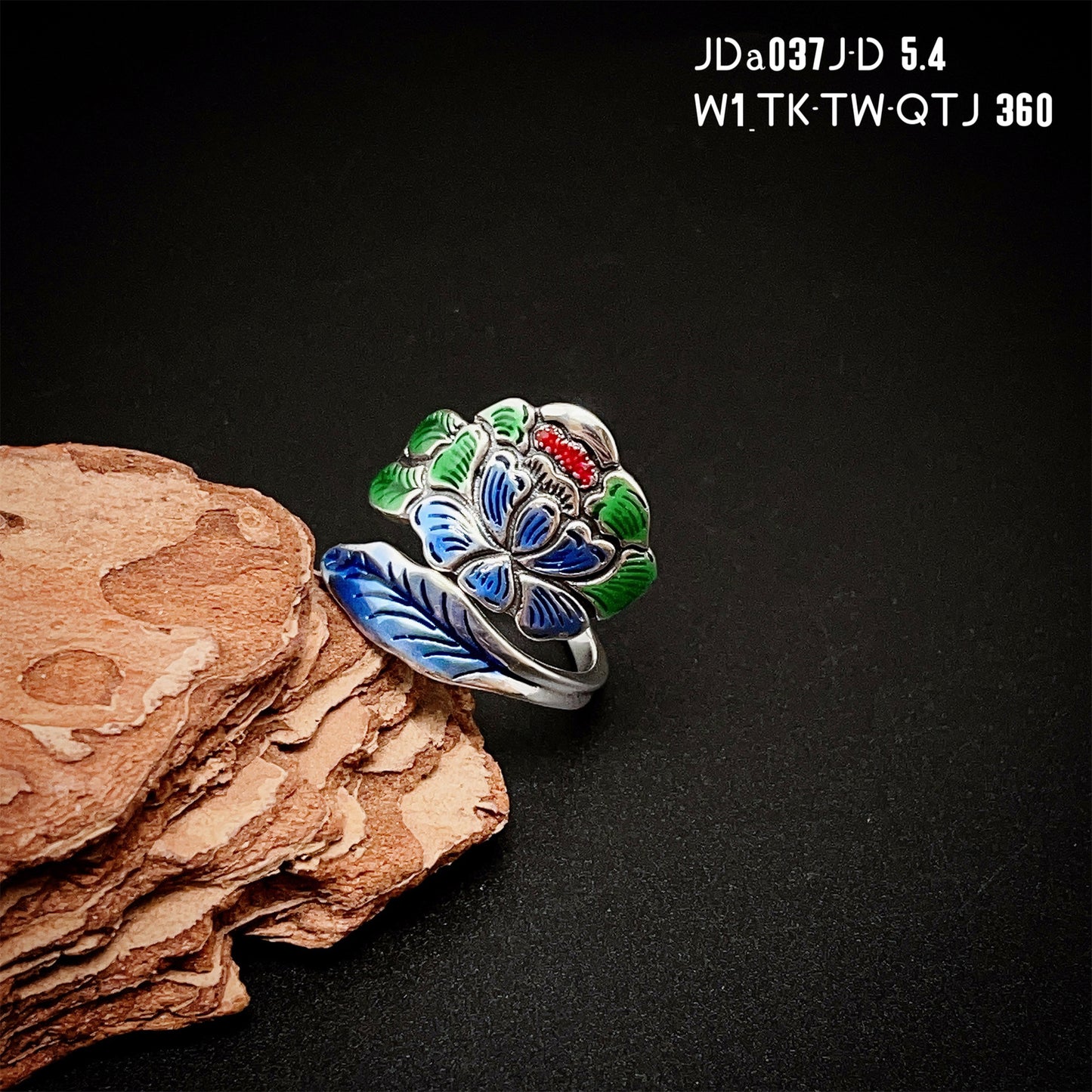 Fashion Peony Sterling Silver Ring