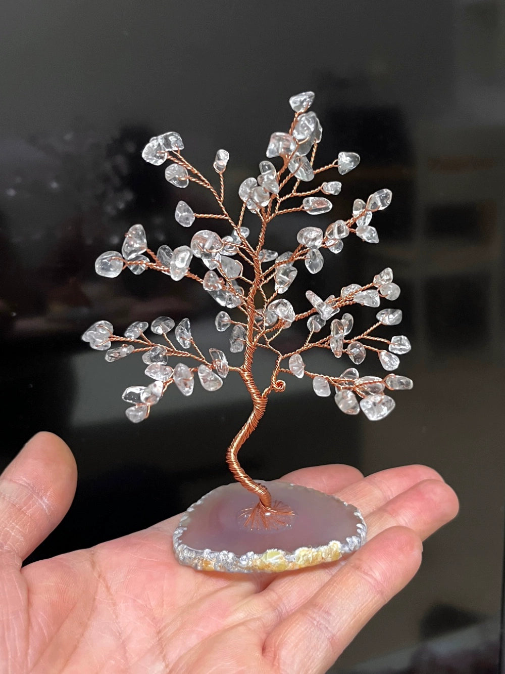 Natural crystal peach blossom fortune tree ornaments