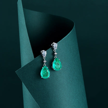 Elegant green teardrop earrings