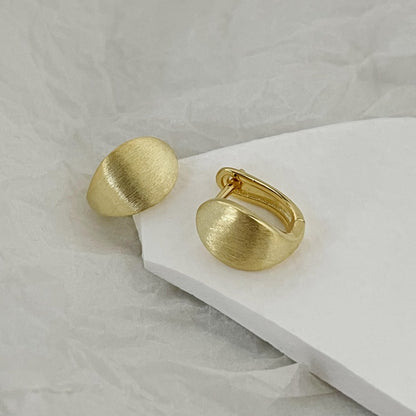 High-end semi-arc U-shaped brushed earrings