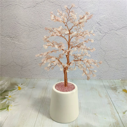 Natural crystal fortune tree light luxury ornaments crafts