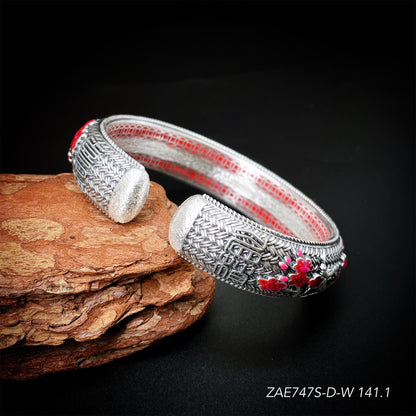 Chinese style braided sterling silver bracelet