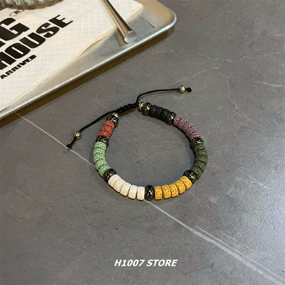 Hip Hop Billiards 8 Colored Volcanic Stone Bracelet