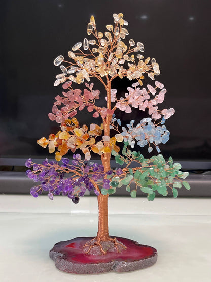 Natural colorful crystal fortune tree decoration ornaments