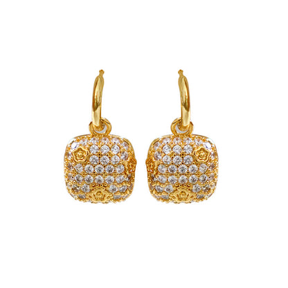 86-Simple high-grade zircon oil-drop pattern zircon earrings