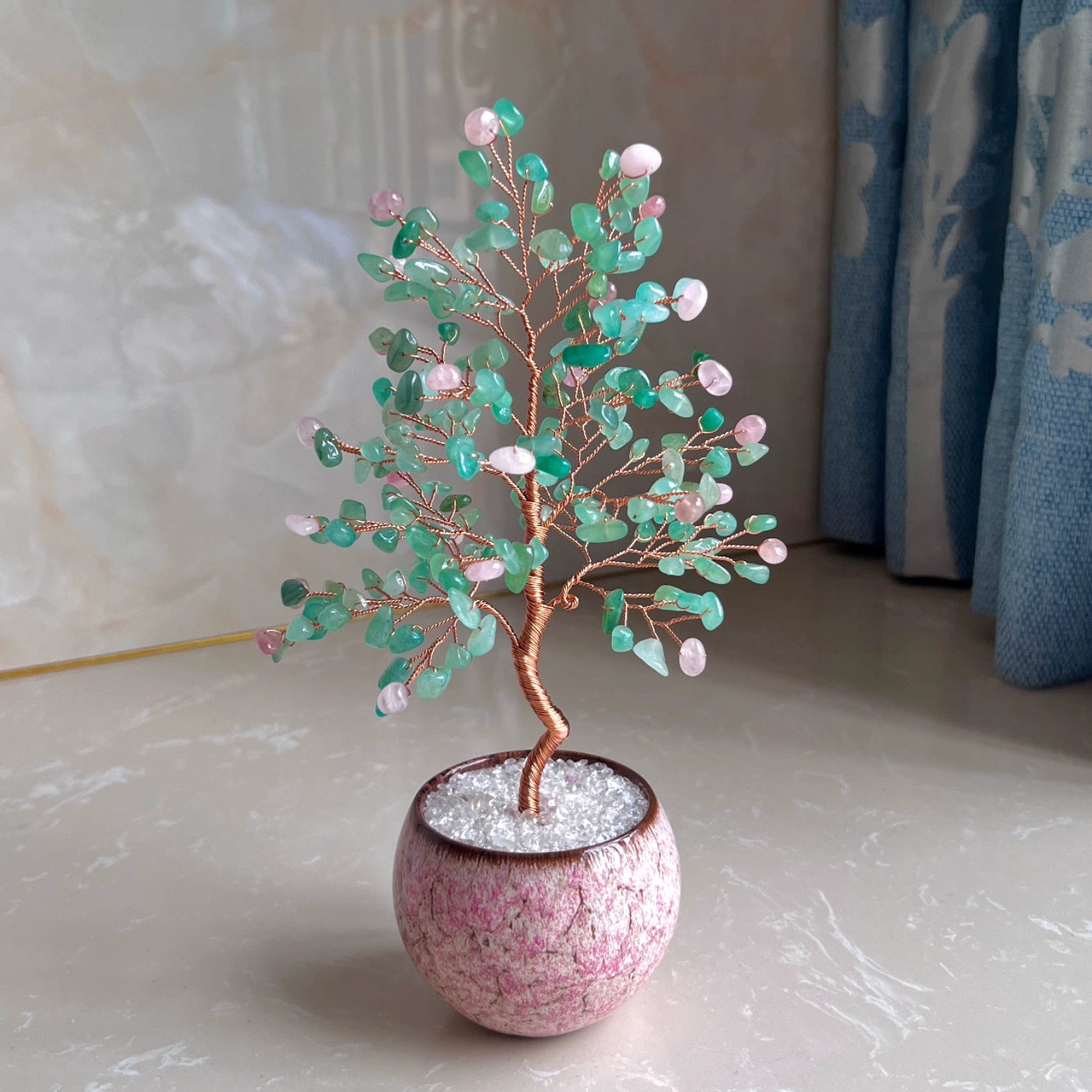 Natural crystal tree attracts peach blossoms and fortune tree decoration ornaments