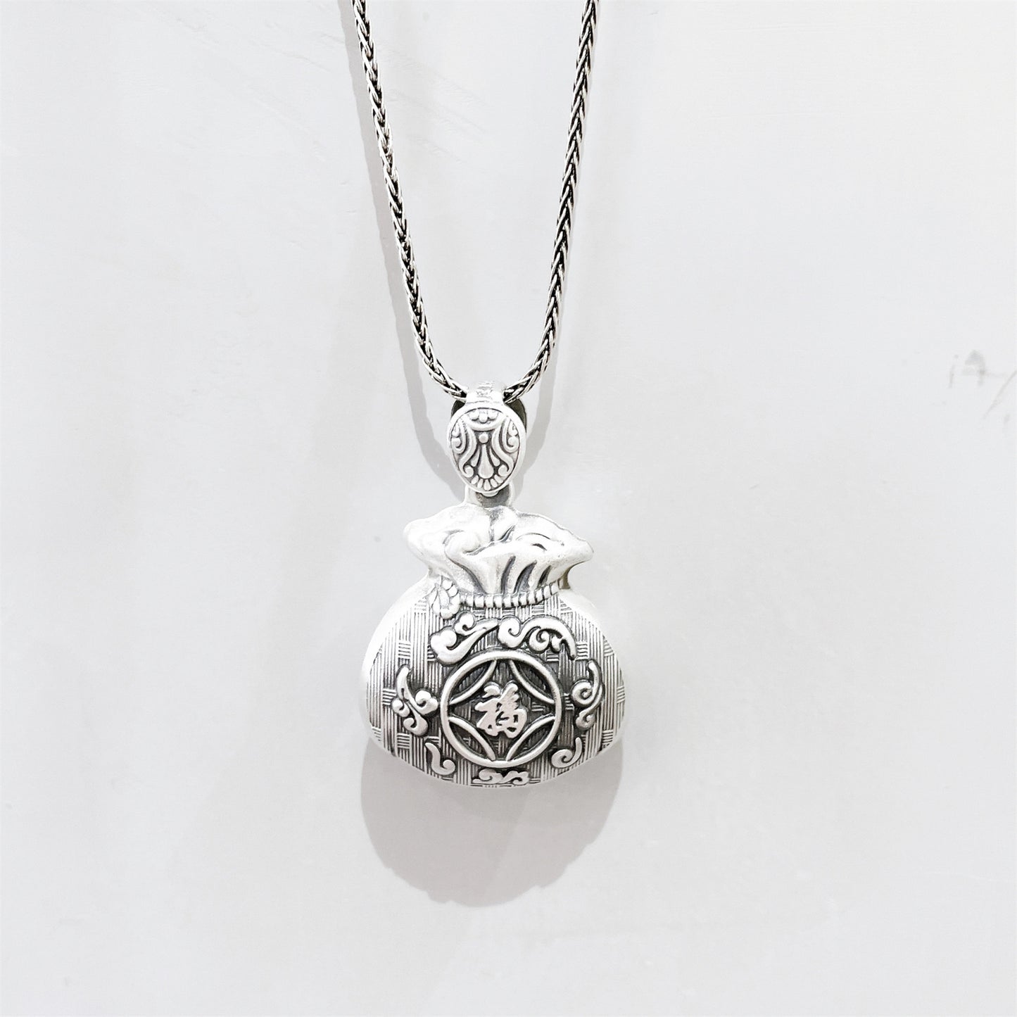 Chinese style Fubao sterling silver pendant