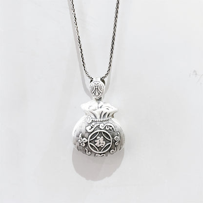 Chinese style Fubao sterling silver pendant