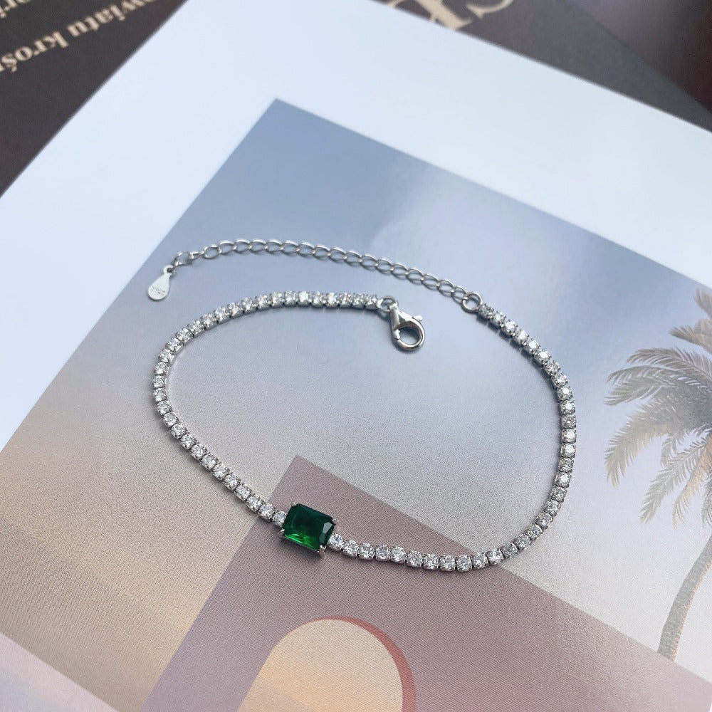 Fashion Luxury Emerald Zirconia Tennis Bracelet