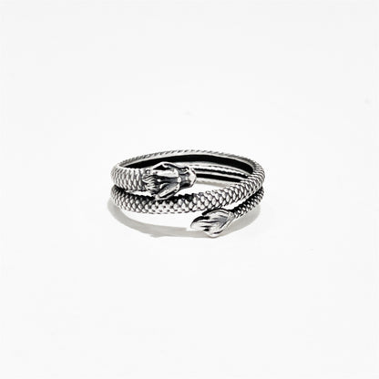 Ethnic style open sterling silver ring