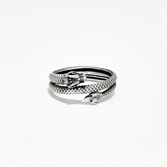 Ethnic style open sterling silver ring