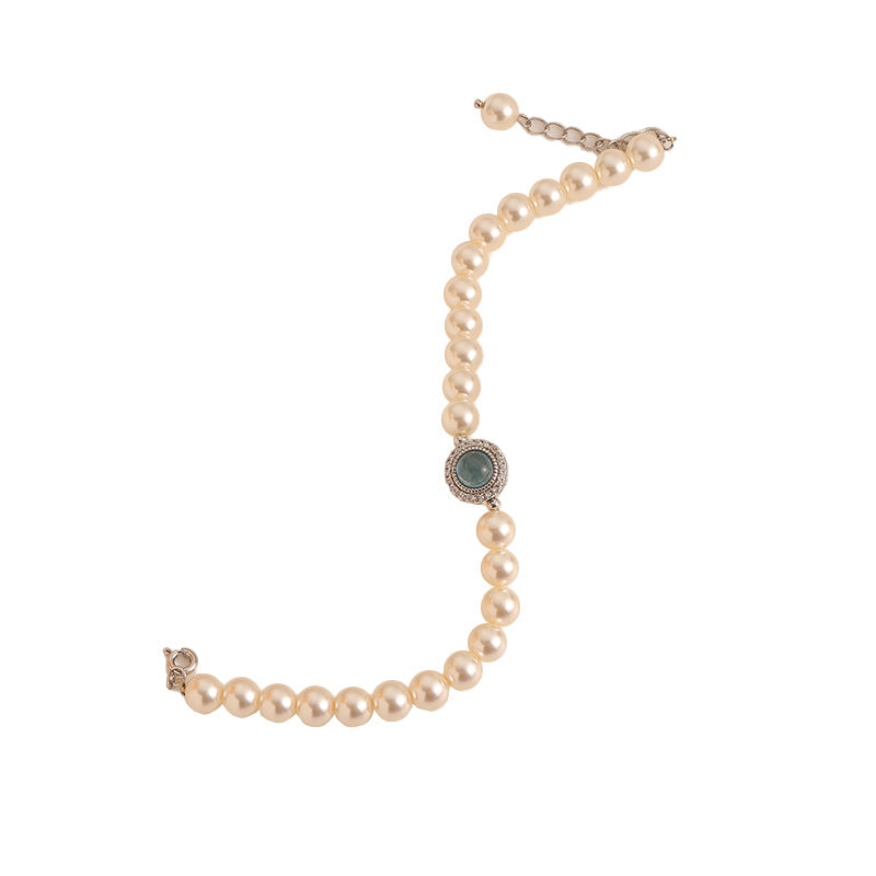 119-Retro high-end exquisite pearl zircon bracelet