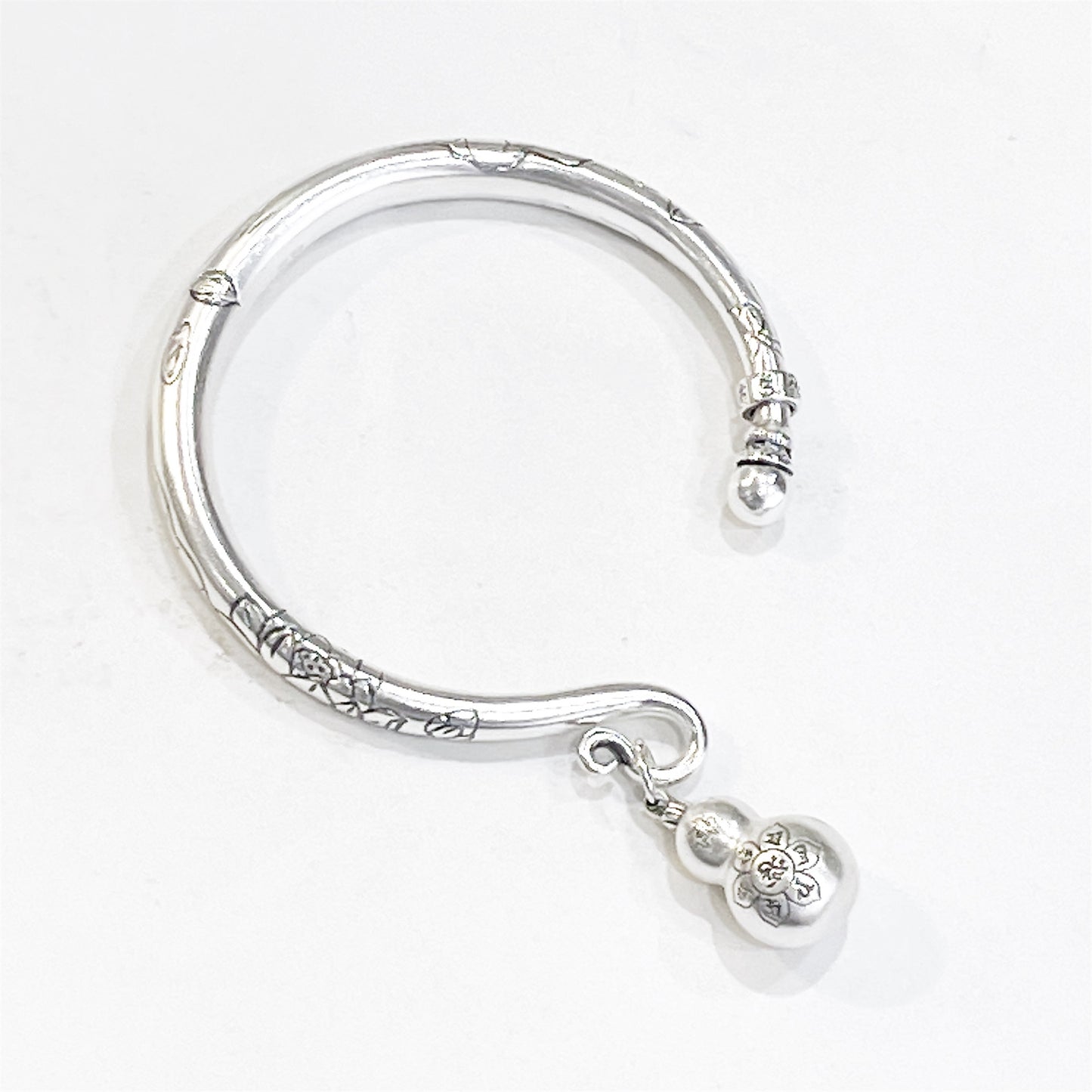 Ancient Lotus Gourd Sterling Silver Bracelet