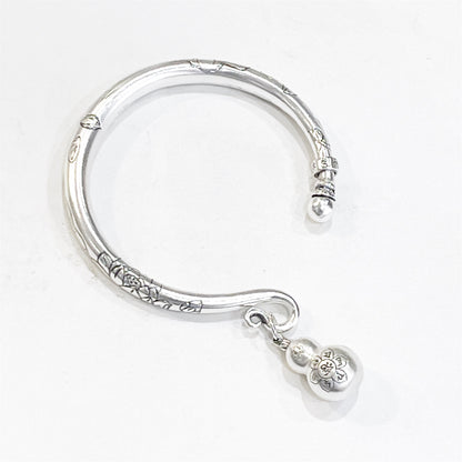 Ancient Lotus Gourd Sterling Silver Bracelet