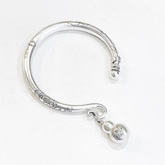 Ancient Lotus Gourd Sterling Silver Bracelet