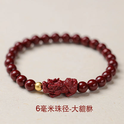 Fashionable New Chinese Style Cinnabar Purple Gold Pixiu Bracelet