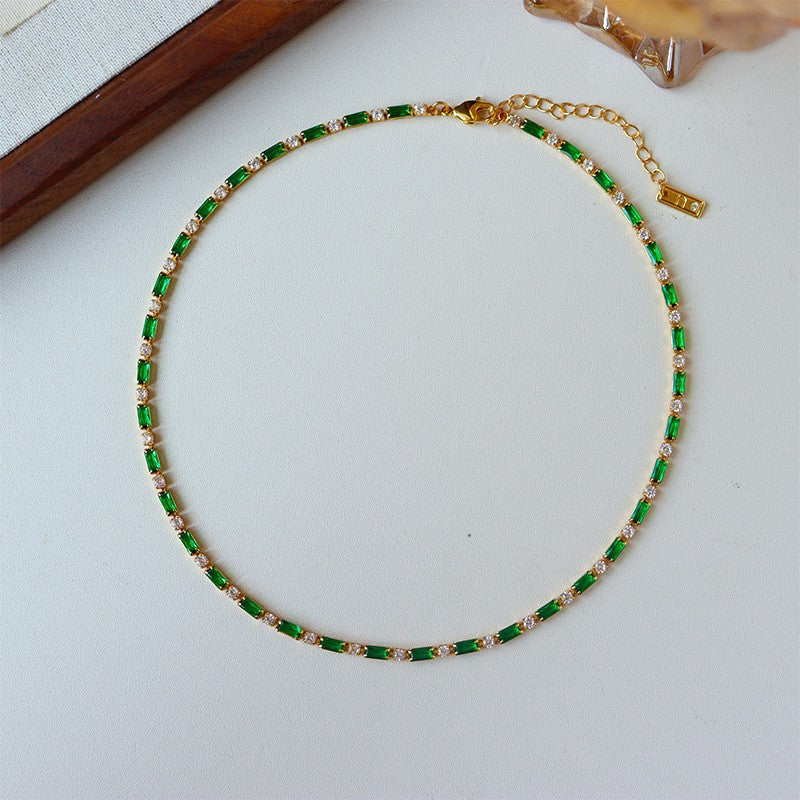 118-Simple retro personality colorful zircon bracelet