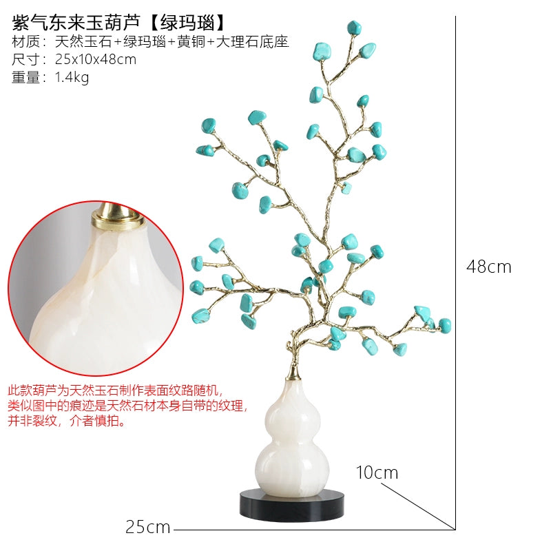 New Chinese style natural amethyst tree ice crack ceramic gourd furniture ornaments