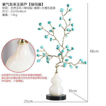 New Chinese style natural amethyst tree ice crack ceramic gourd furniture ornaments