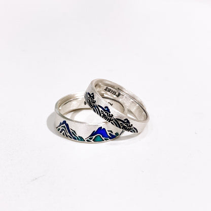 Luxury couple sterling silver ring