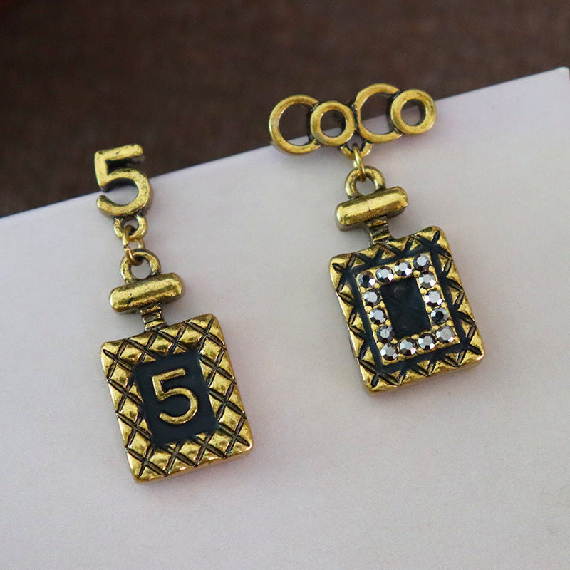 82-Cool Retro Alphabet Number Earrings-