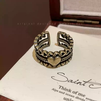 Vintage Heart Open Ring