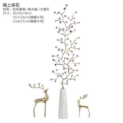 Natural crystal treasure fortune tree ice crack decorative ornaments